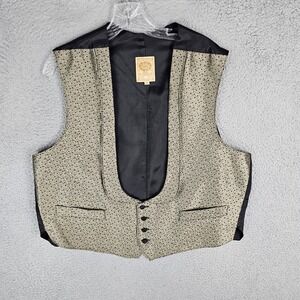 Wah Maker Vest Mens XL Tan Frontier Clothing Western Horseshoe Neck 578344